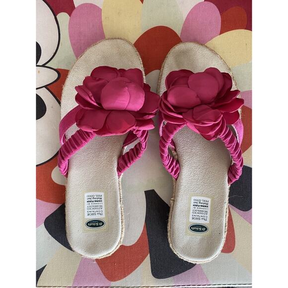 Dr. Scholls fuchsia Flower Iris Thong Flip Flop Sandal Women 6M - Picture 3 of 10